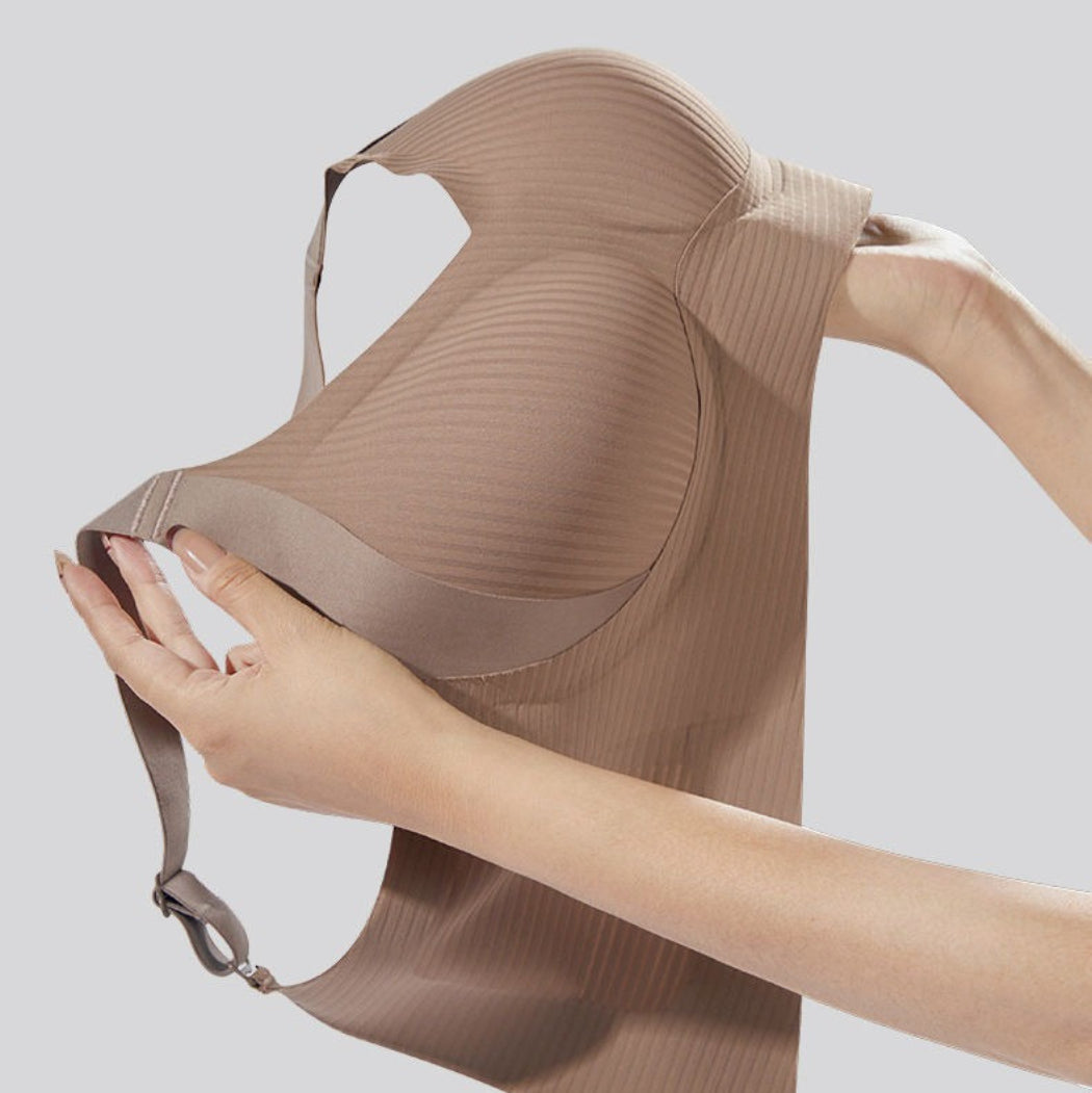 Breathable Seamless Full Cup Supportive Bra Large Size Champagne thumbnail 3