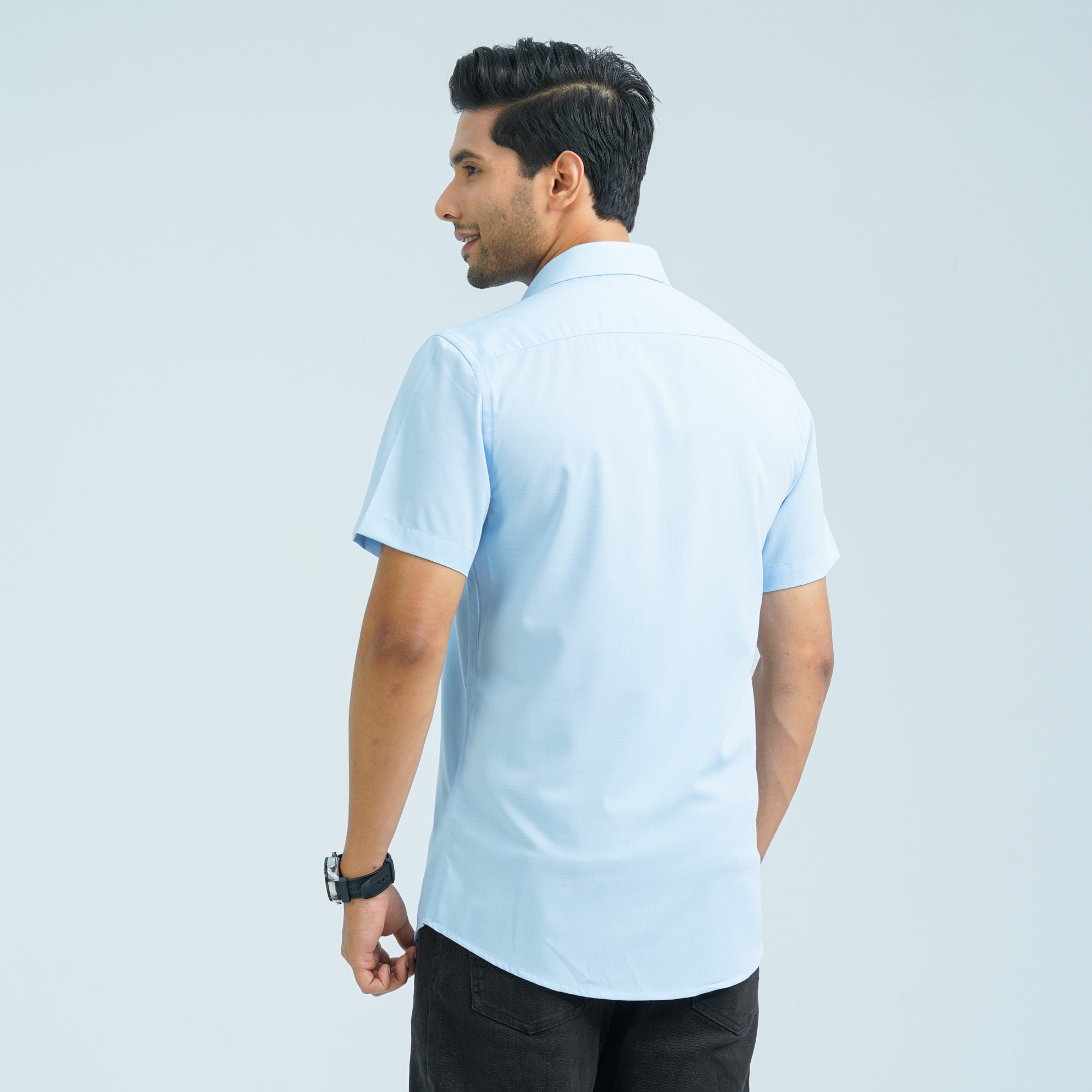 Men’s Sky Blue Casual Shirt thumbnail 4