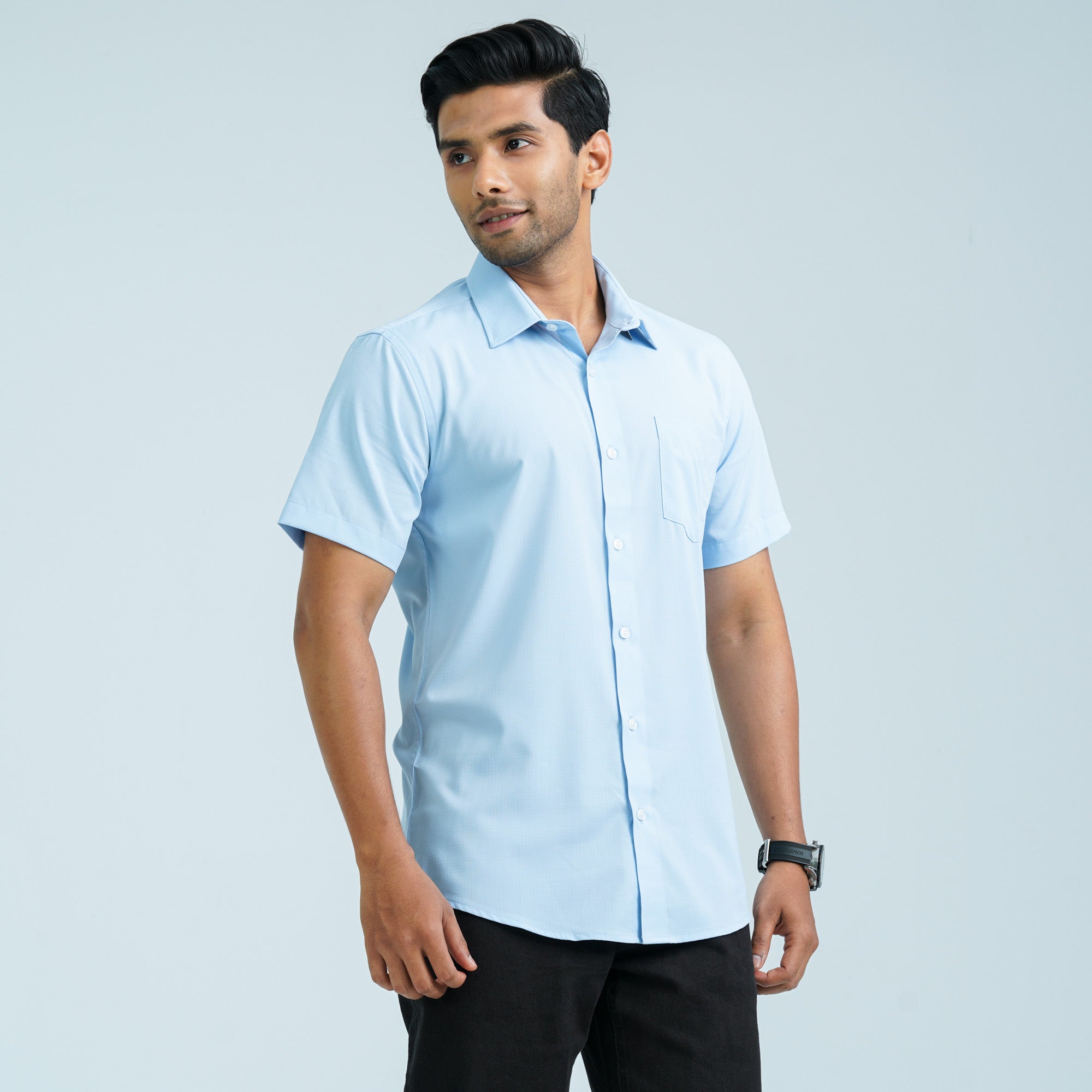 Men’s Sky Blue Casual Shirt thumbnail 5
