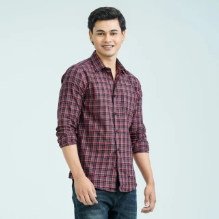 Men’s Green Red Casual Cotton Shirt thumbnail 1