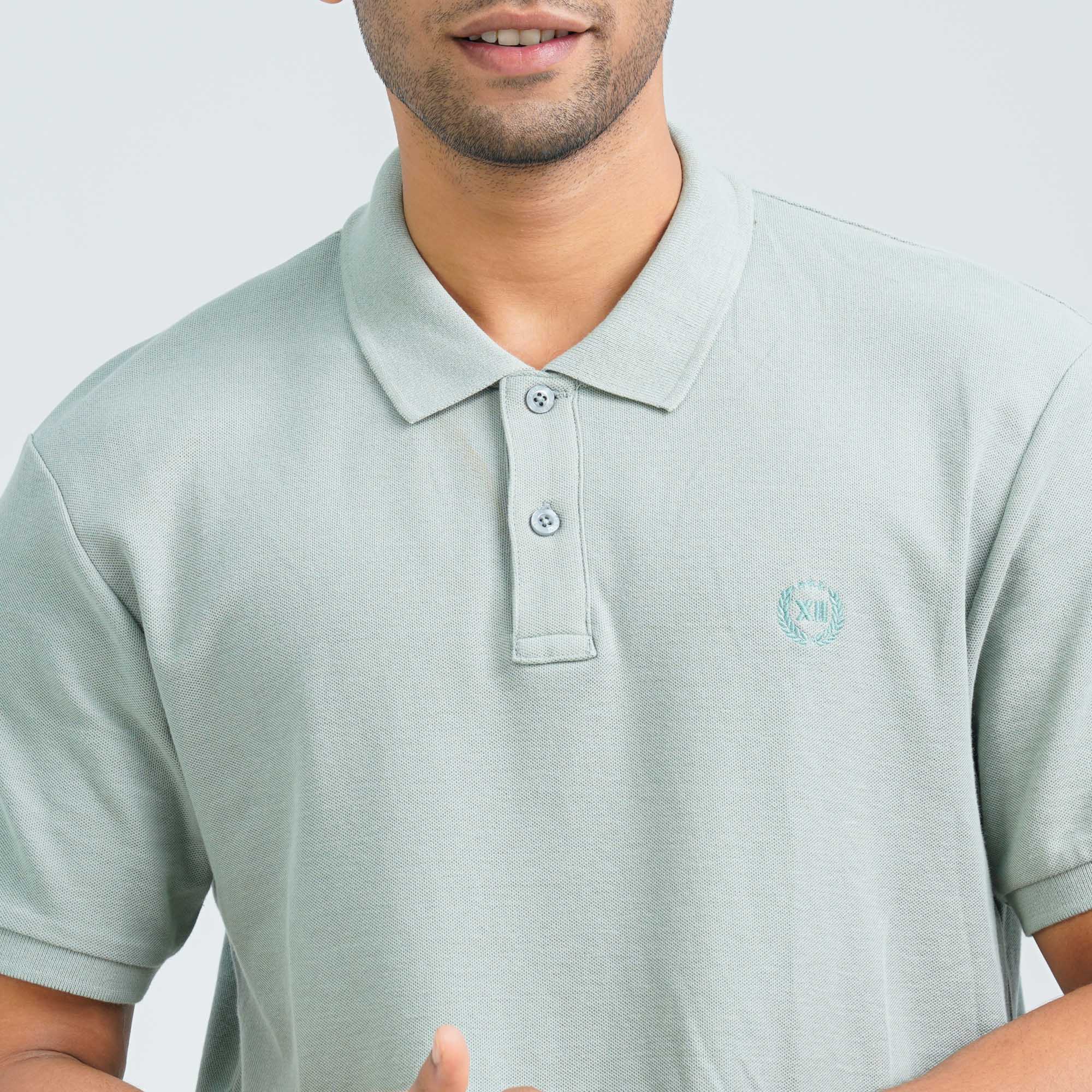 Men’s Green Cotton Polo thumbnail 2