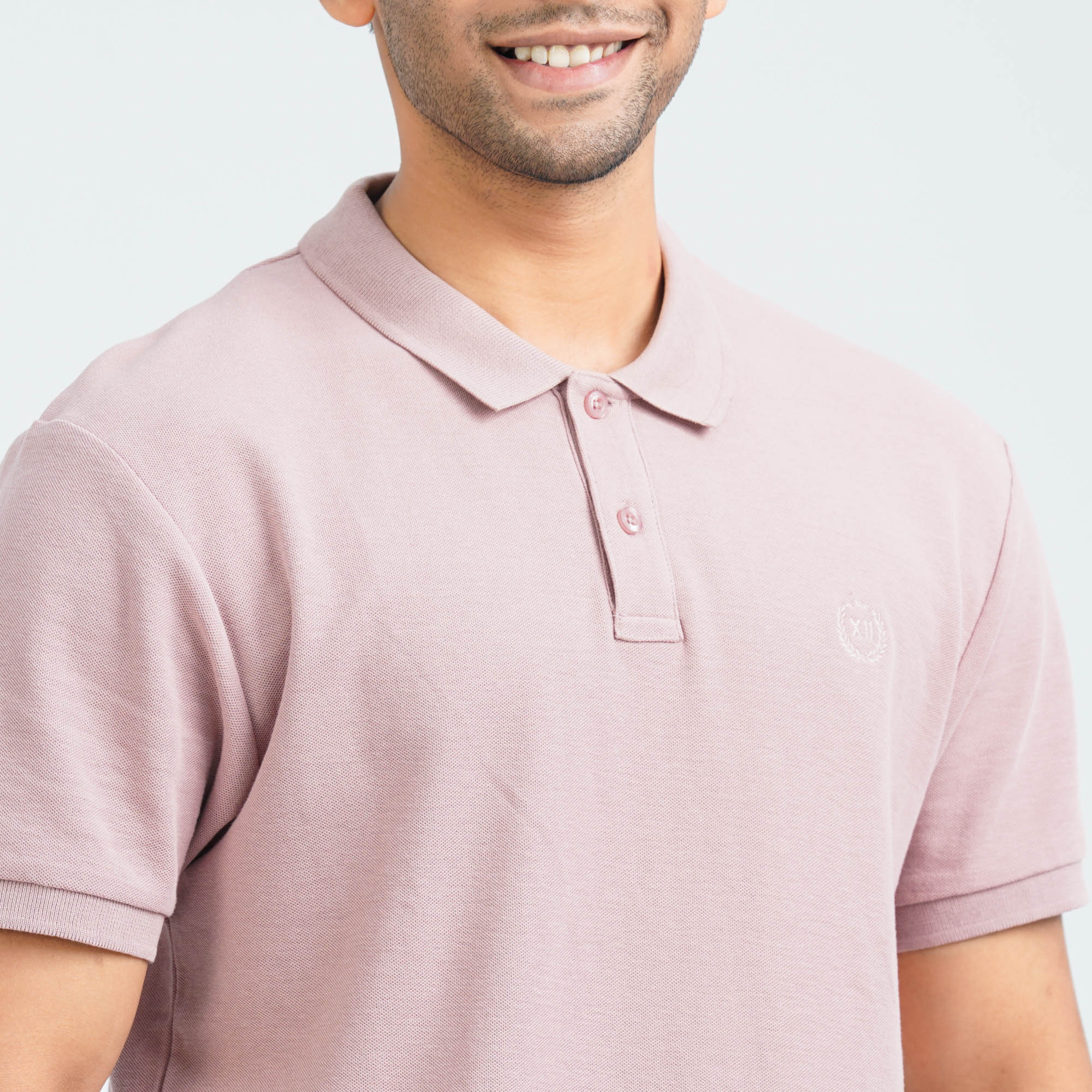 Men’s Dusty Pink Cotton Polo thumbnail 2