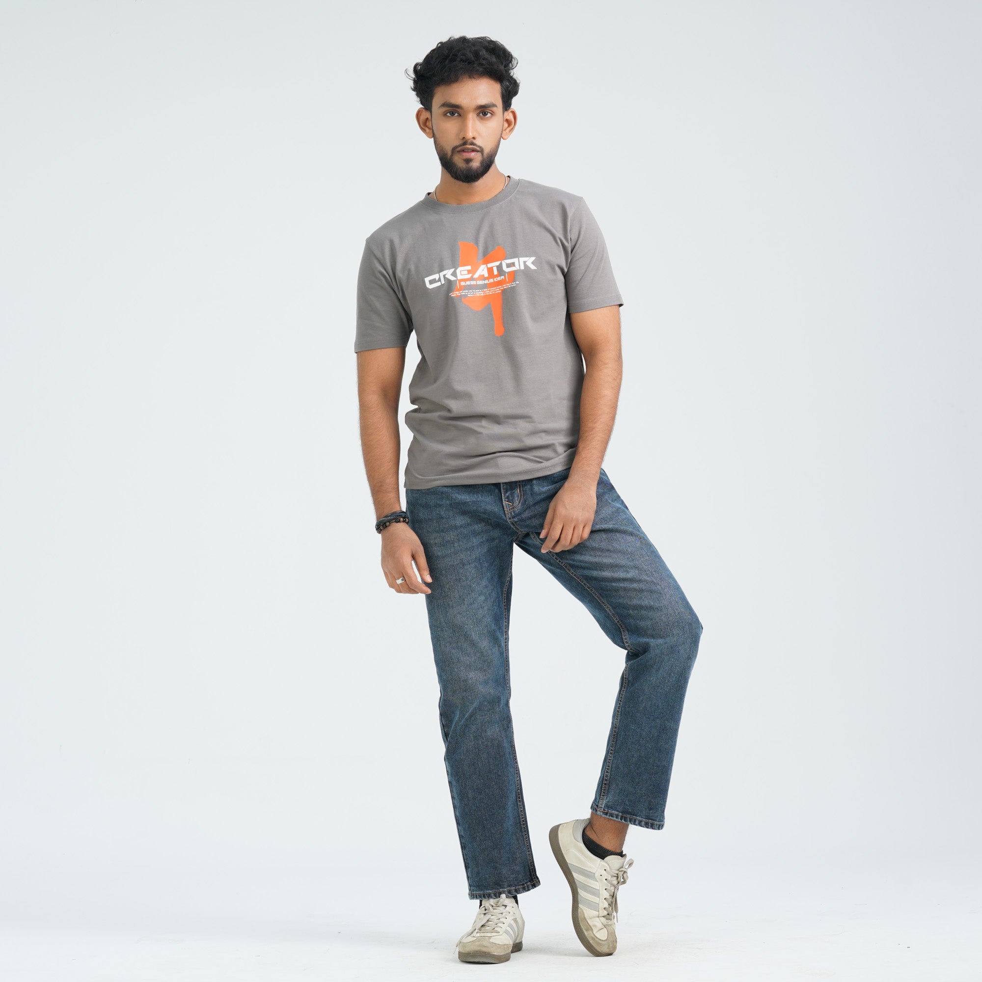 Men's Cotton Grey T-Shirt thumbnail 3