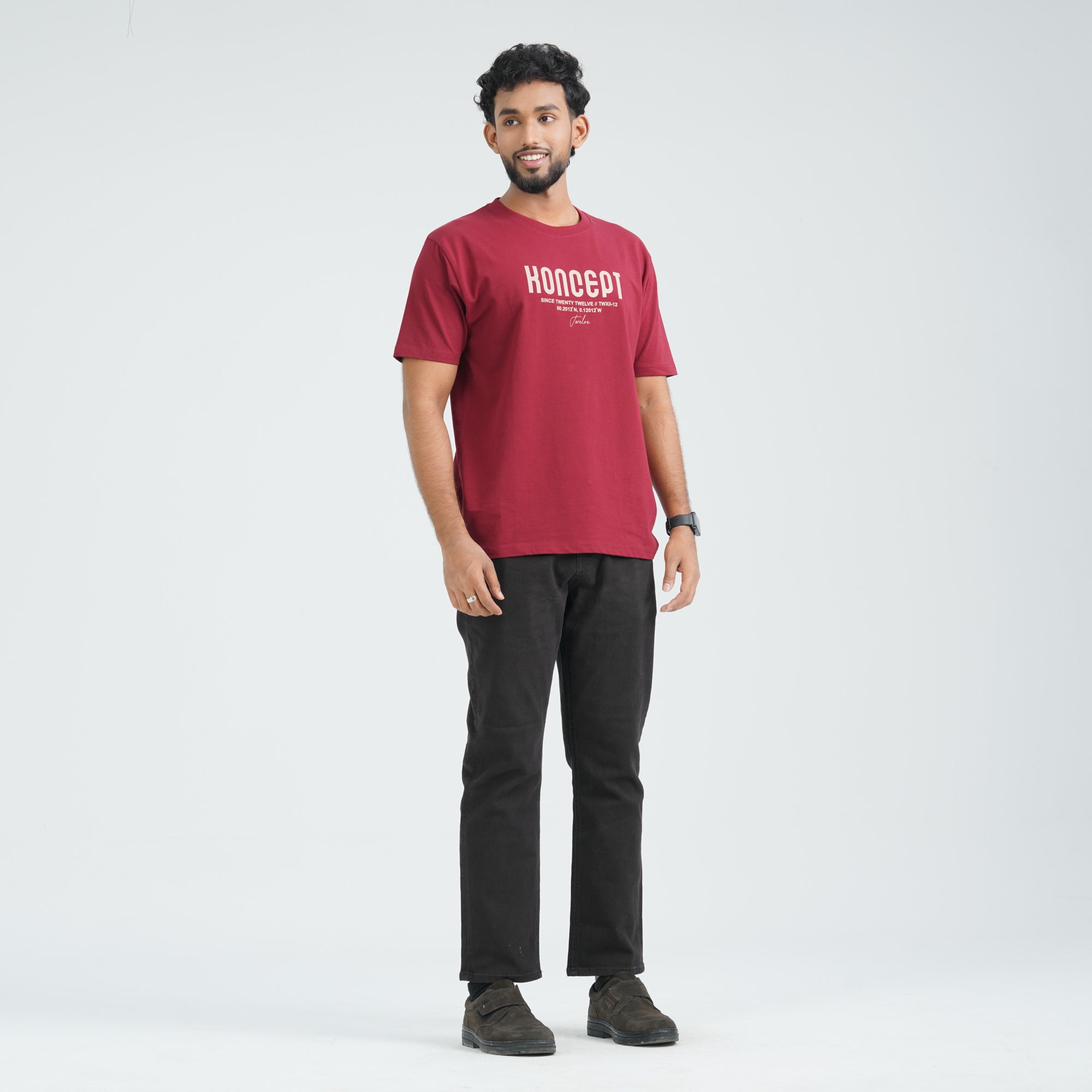 Men’s Cotton Maroon T-Shirt thumbnail 3