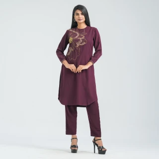 Women’s Floral Blended Silk Two Piece Set thumbnail 1