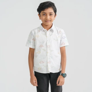 Baby Boy's White Cotton Casual Shirt thumbnail 1