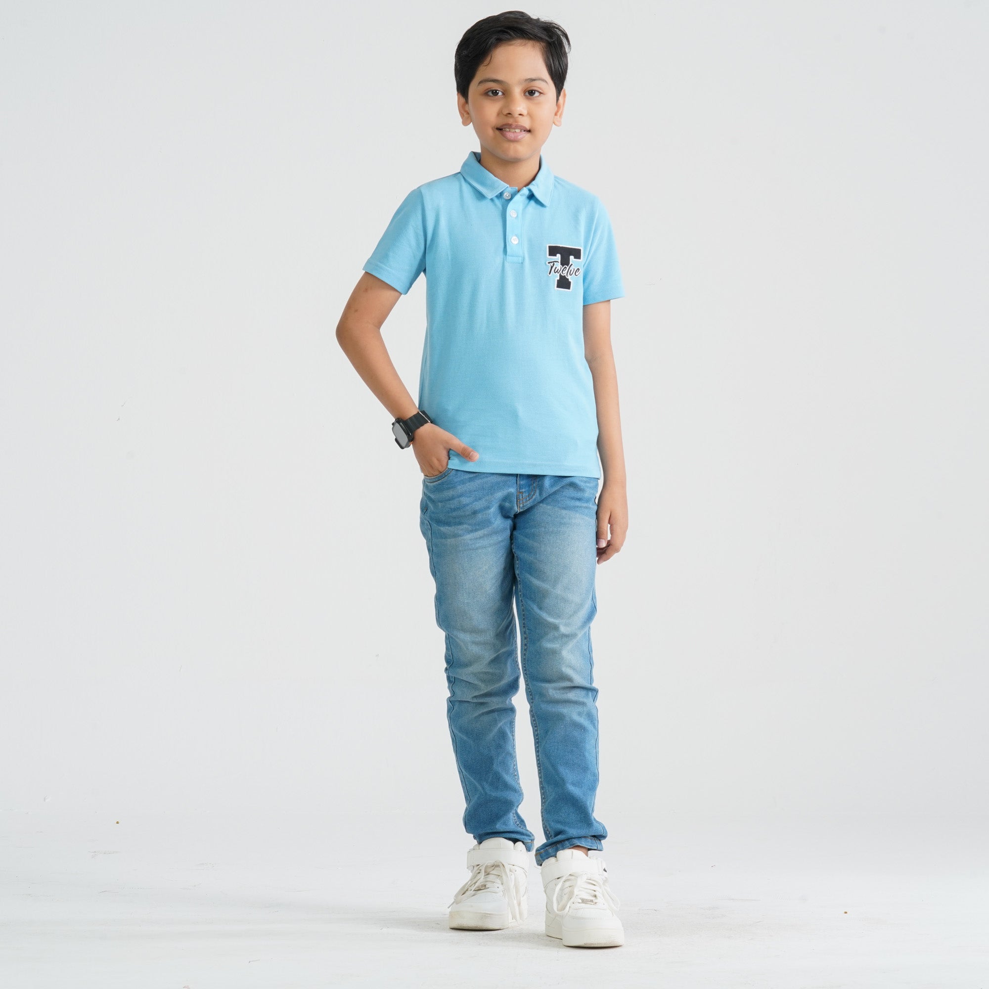 Boy's Sky Blue Polo thumbnail 3