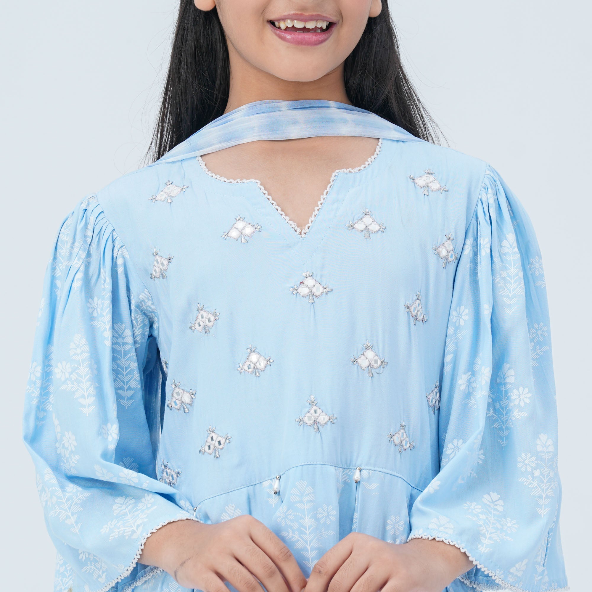 Girl's Floral Viscose Three Piece Set thumbnail 2