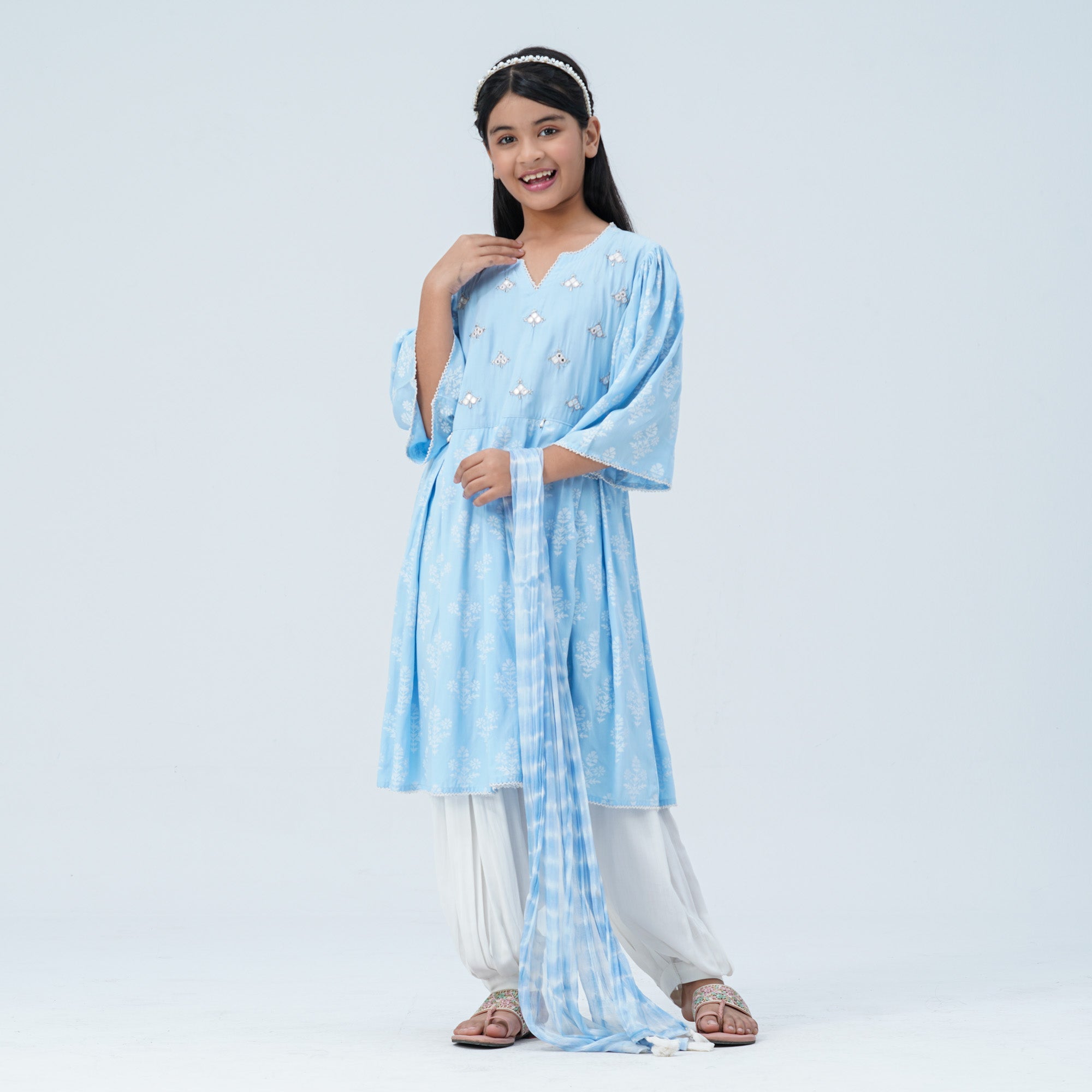 Girl's Floral Viscose Three Piece Set thumbnail 3