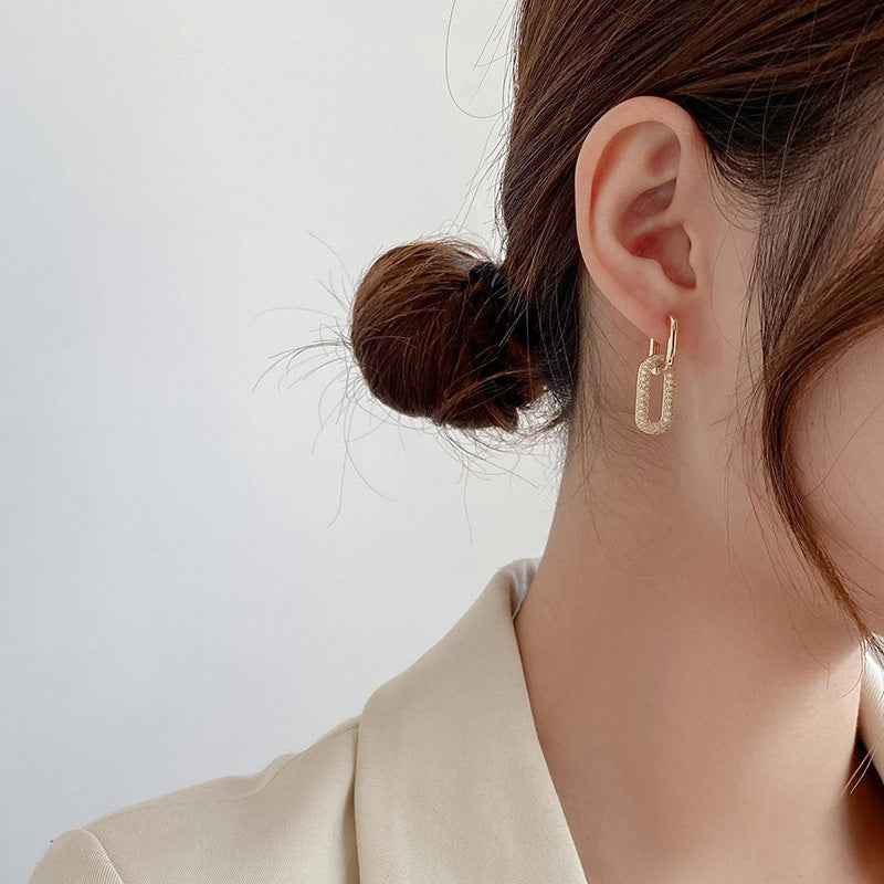 Minimalist Geometric Gold Plated Circular Metal Stud Earrings thumbnail 2
